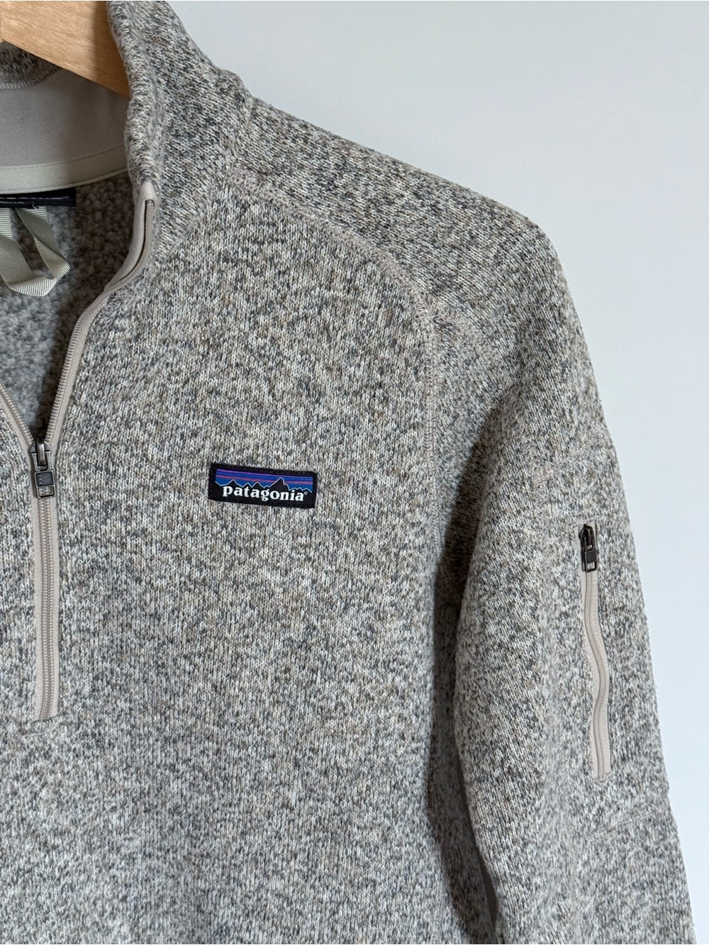 Patagonia Women’s Better Sweater 1/4 Zip Fleece Pullover Birch White Medium - Picture 7 of 14